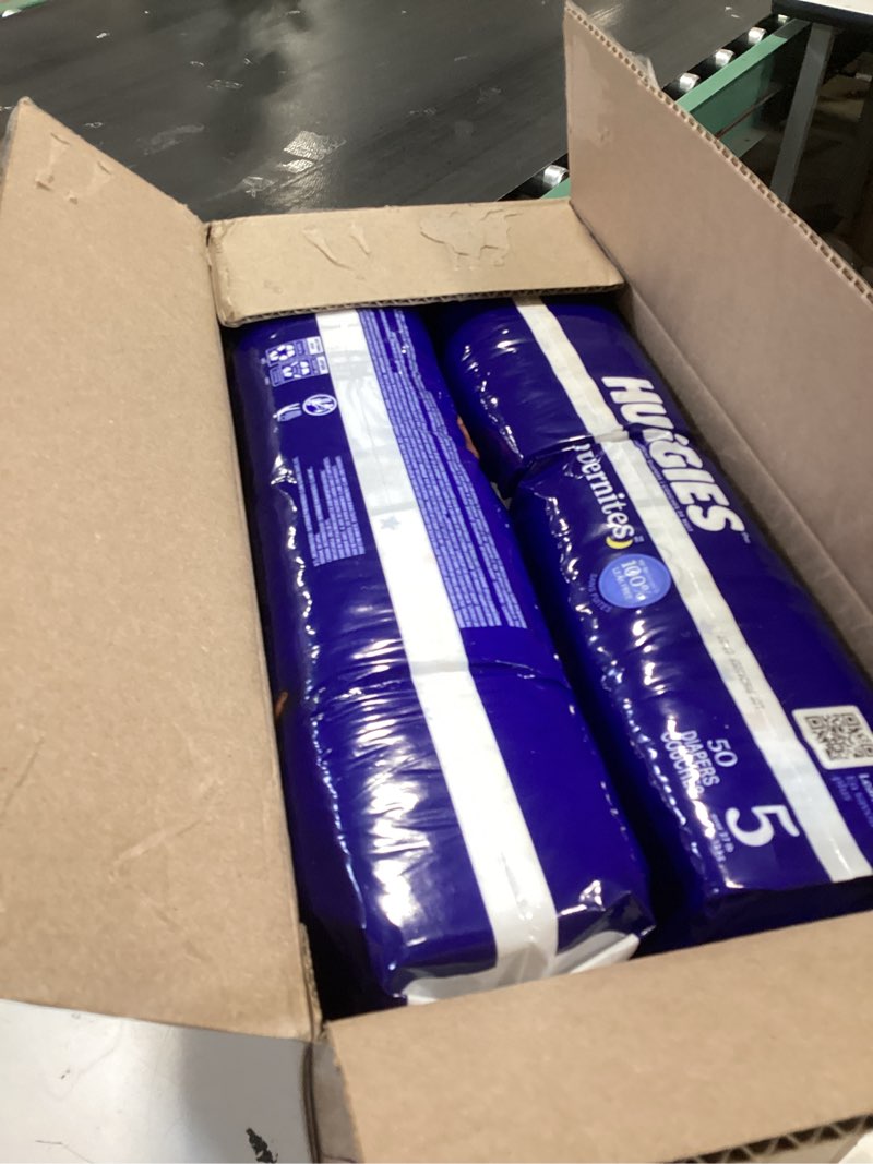Condition photo showing Good Condition for huggies size 5 overnites baby diapers: overnight diapers, size 5 (27+ lbs), 100 ct (2 packs of 50), packaging may vary size 5 100