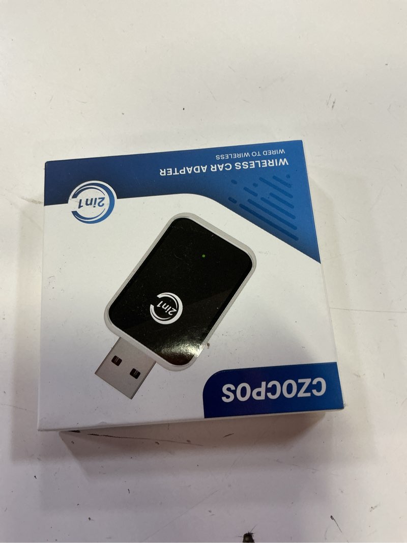 Condition photo showing New/Like New for wireless carplay adapter for iphone, convert wired car play to wireless, 2 in 1 plug and play mini carplay and android auto adapter for ios 10 android 11 and above, cars with built-in carplay (silver)