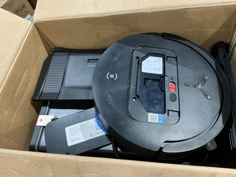 Condition photo showing As Is for ecovacs deebot t50 omni robot vacuum and mop, 3.19” ultra-slim, 15,000pa suction, zerotangle 2.0, truedge edge cleaning, aivi 3d obstacle avoidance, auto mop wash & dry, self-emptying