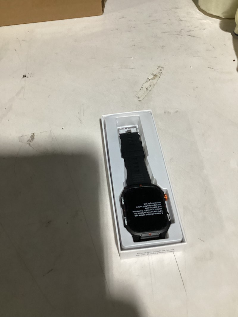 Condition photo showing Good Condition for Military Smart Watches for Men-30 Days Battery/Flashlight/Compass,2.01 inch HD Display,IP68 Waterproof Fitness Tracker with Heart Rate,Sleep Monitor,100+ Sport Modes Smartwatch for Android & iPhone Black