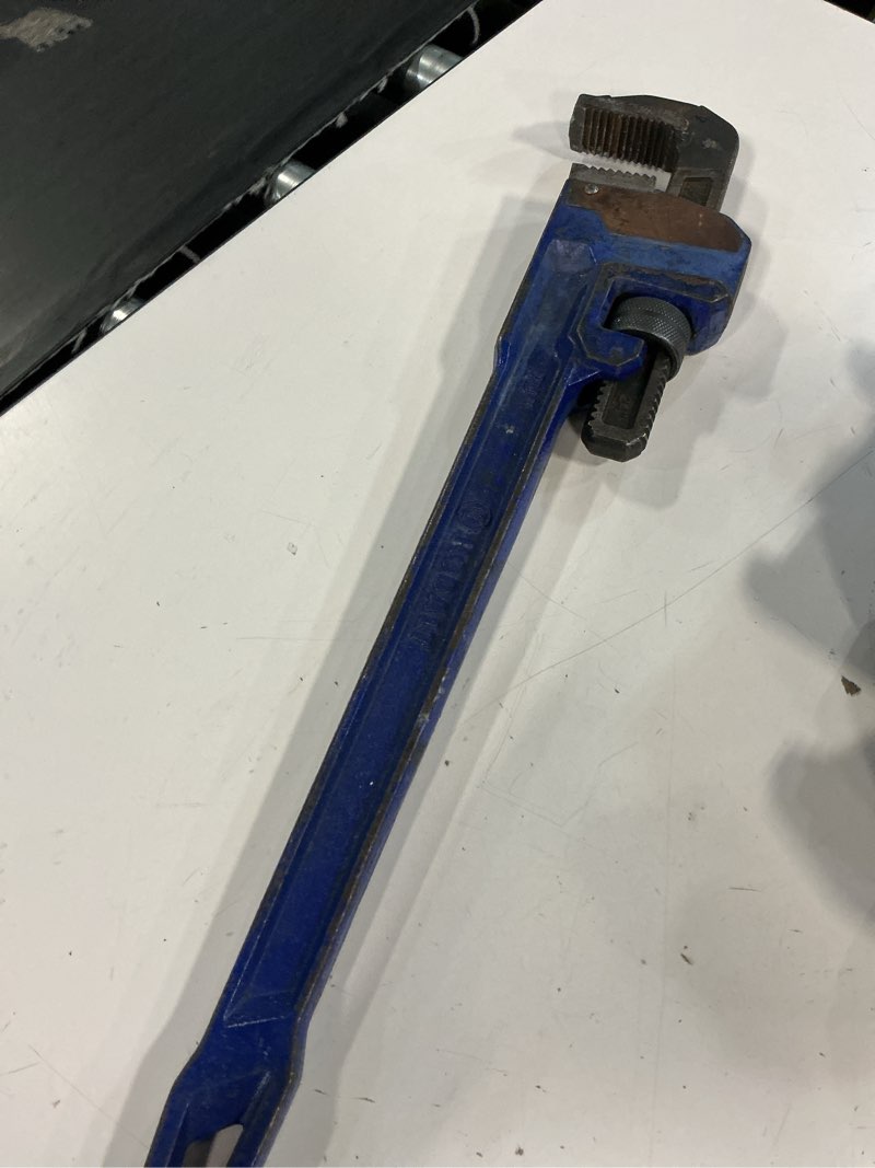 Condition photo showing As Is for wadfow 18" pipe wrench adjustable straight hand tool for plumbing wrench