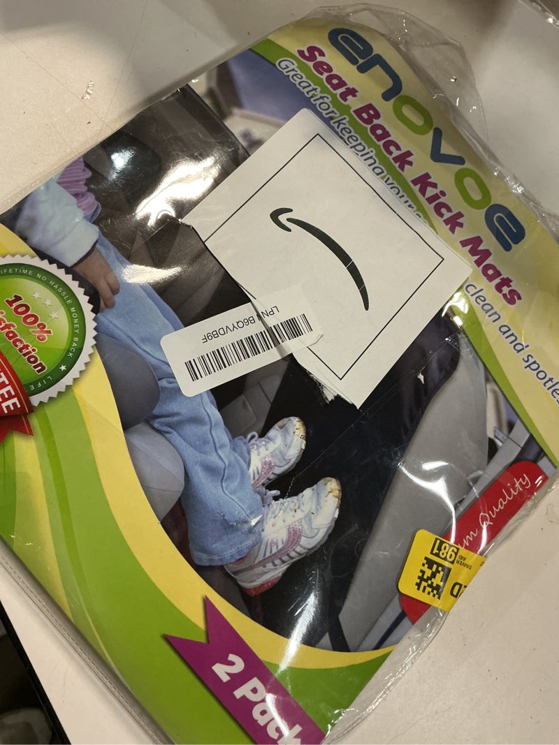 Condition photo showing Good Condition for Enovoe Kick Mats - Set of 2 - Back of Seat Protector for Kids Feet - Car Seat Back Protector - Shields from Dirt and Scuffs - Durable Material - 16.8x32.8inch - Grey - Kick Mats Back Seat Protector Grey 2-Pack