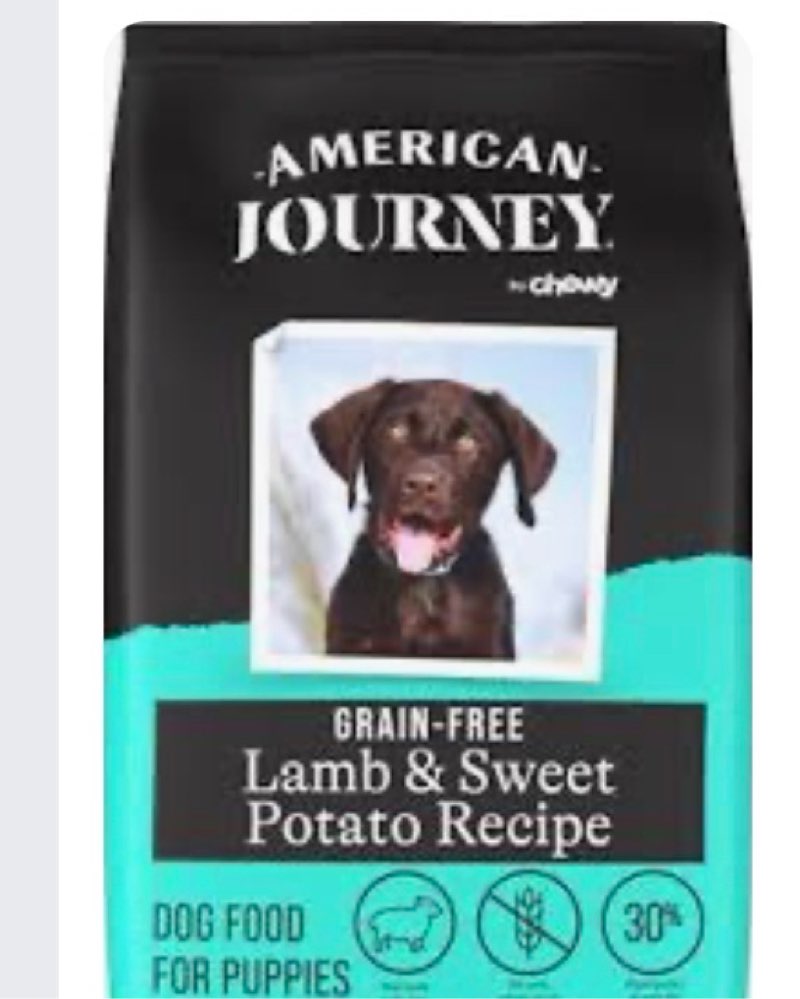  Overview   +1 This is a bag of American Journey Grain-Free Puppy Lamb & Sweet Potato Recipe Dry Dog