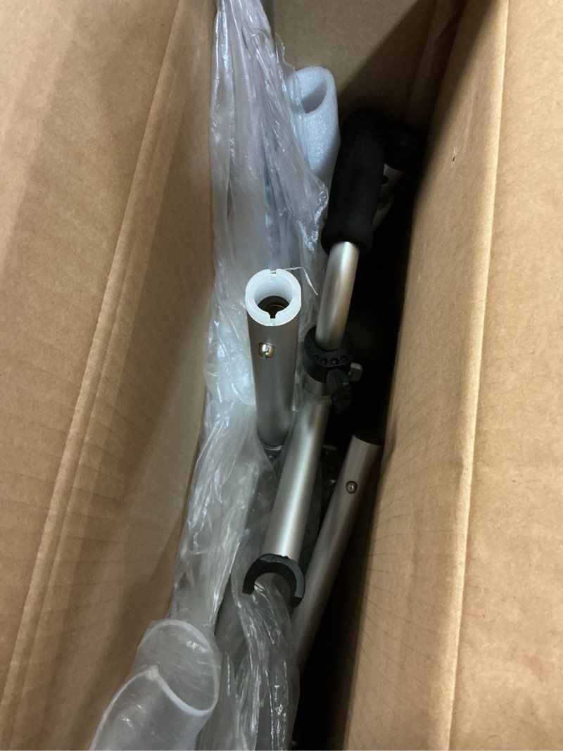 Condition photo showing Good Condition for stand up walker for seniors & elderly with 6" bearing wheels - dual mode platform walker, height adjustable frame with arm support & storage bag, foldable lightweight aluminum upright mobility aid single wheels - 47.5" height