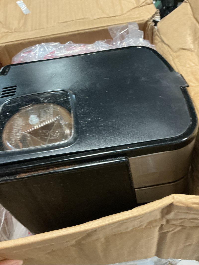 Condition photo showing As Is for cuisinart automatic grind & brew 12-cup coffee maker with blade grinder, programmable coffee machine glass carafe with 1-4 cup setting, brew pause, grind-off option, dgb-400nas, black/stainless steel 12-cup glass automatic grind & brew black/stainless
