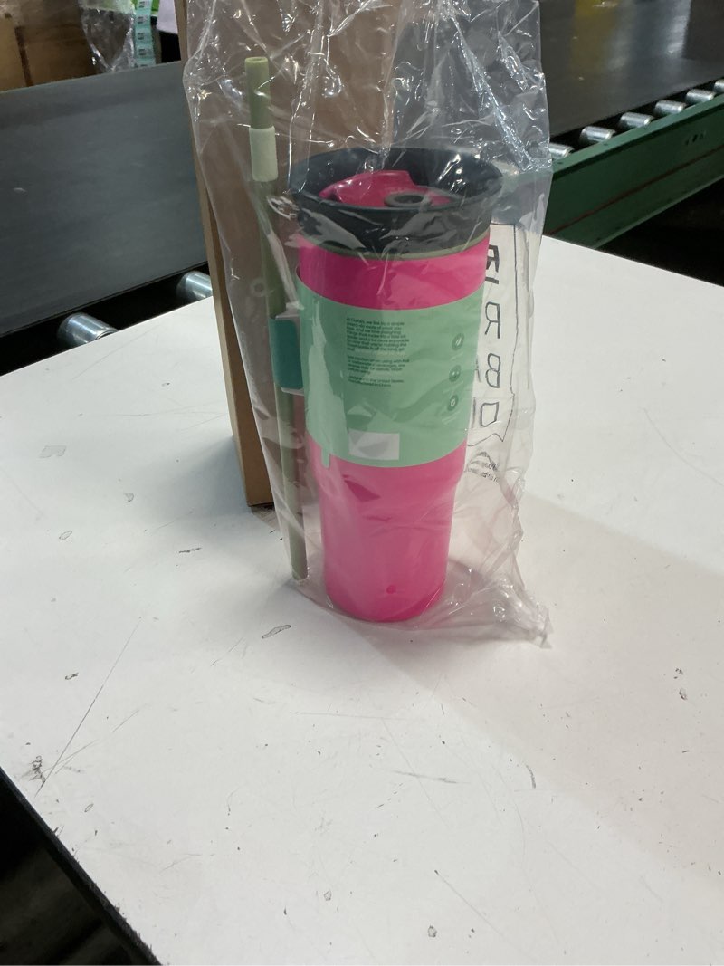 Condition photo showing New/Like New for Owala SmoothSip Insulated Stainless Steel Coffee Tumbler, Reusable Iced Coffee Cup, Hot Coffee Travel Mug, BPA Free, 20 oz, Pink (Watermelon Breeze) Watermelon Breeze 20 Ounces