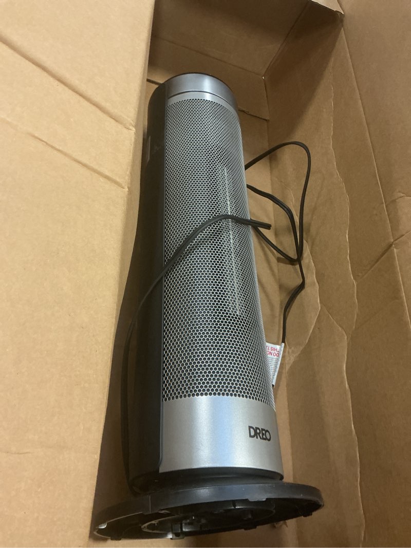 Condition photo showing As Is for Dreo Space Heater for Large Room, 23 Inch Electric Heaters for Indoor Use, 8 Safe Protection Tower, 70° Oscillation, PTC Ceramic with Thermostat and Remote, Quiet, 12H Timer, Bedroom, Office