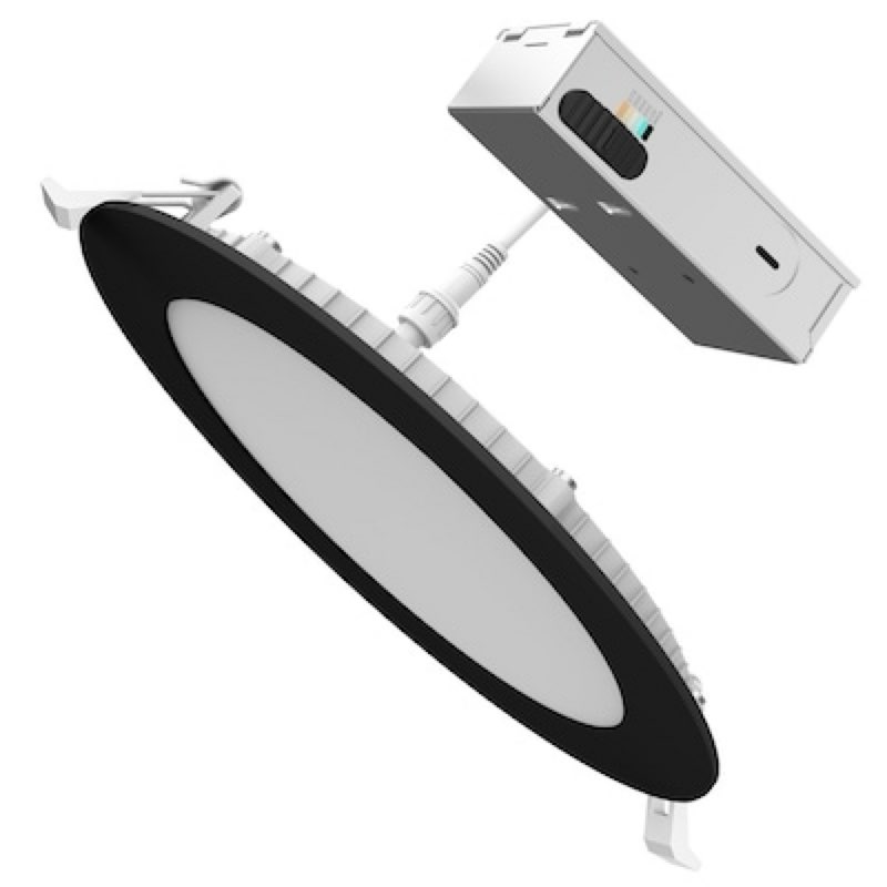 utilitech set select white/black 6-in 850 -lumens switchable white round dimmable led canless