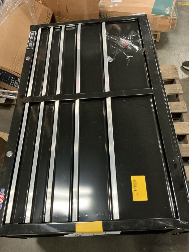 Condition photo showing As Is for craftsman s2000 open tool chest, 8 drawer, black, steel, 52 in w x 16 in d x 24-1/2 in h cmst98272bk - 1 each