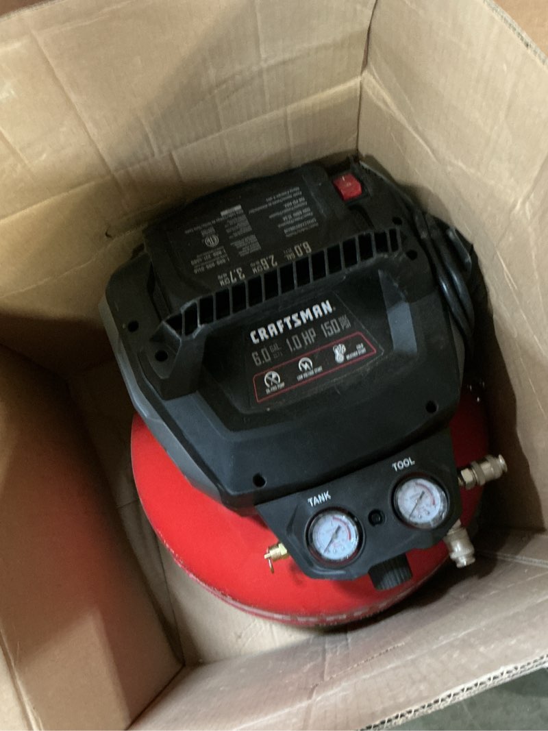 Condition photo showing Good Condition for craftsman 6-gallon portable electric 150 psi pancake air compressor
