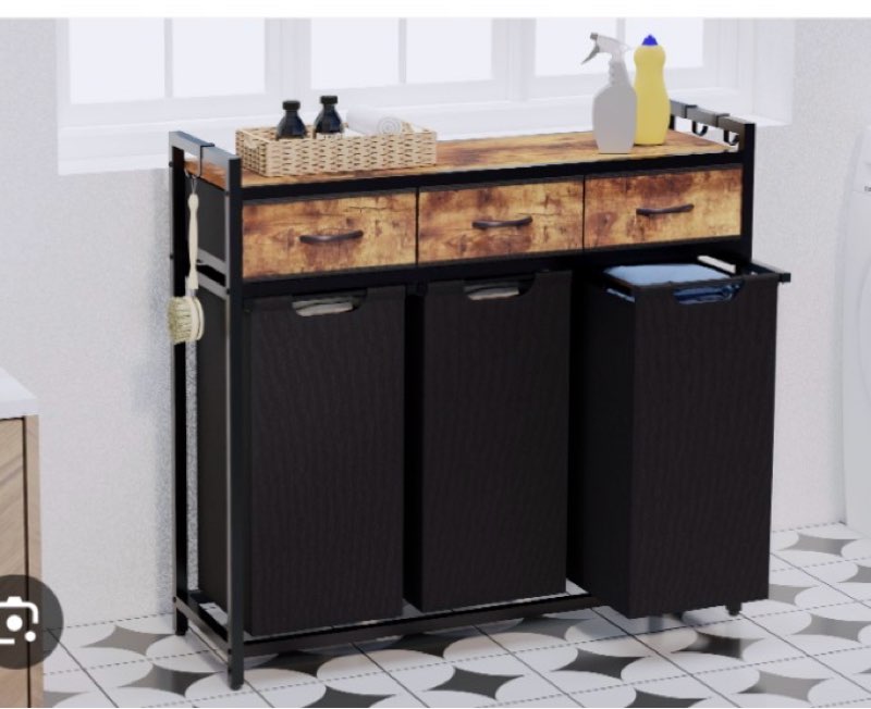 Timberer Laundry Hamper, Laundry Sorter 3 Section, Rolling Laundry Basket with Wheels, 3 Drawers, 3 