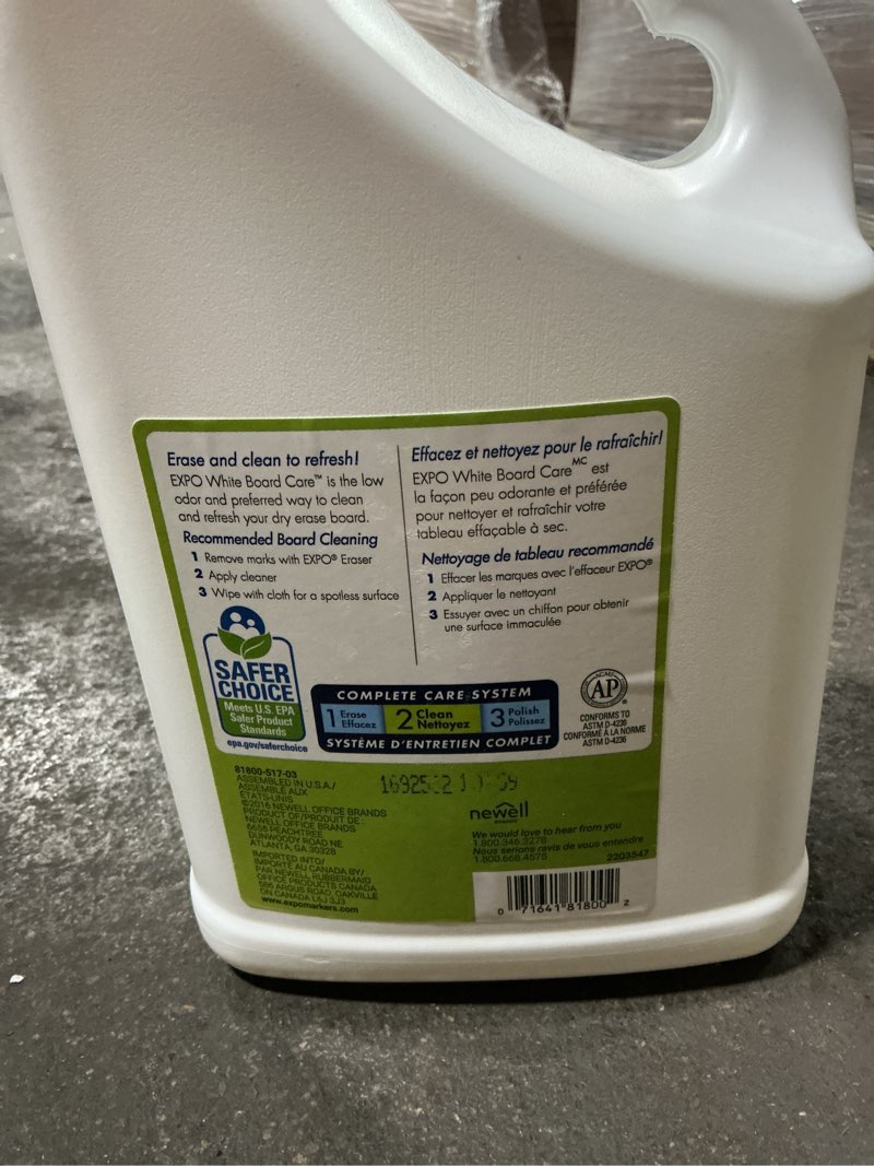 Condition photo showing New/Like New for expo dry erase surface cleaner 1-gallon unscented liquid all-purpose cleaner