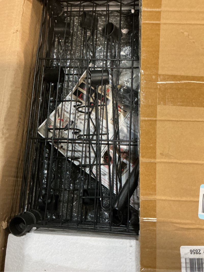 Condition photo showing Good Condition for ( Similar) Rolling  Heavy Duty Clothes Racks for Hanging Clothes, 5 Tiers Portable Garment Clothing Rack with Shelves Double Rods and Side Hooks, Freestanding Wardrobe Closet Organizer Storage, 45\"X17.1\"X76.4\" Large
