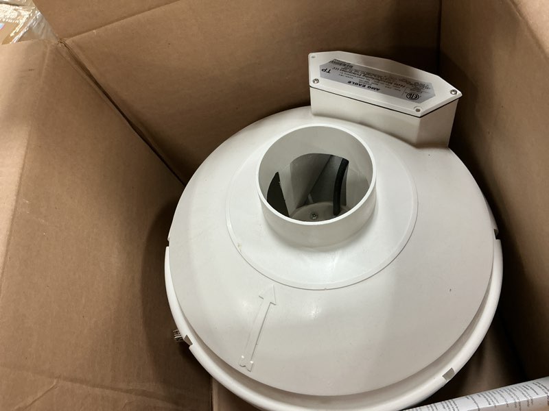 Condition photo showing As Is for festa amg eagle extreme ec radon fan - quiet and energy efficient 304 cfm radon mitigation system inline fan - 3" electric waterproof inline duct - sturdy glass reinforced poly-resin – white