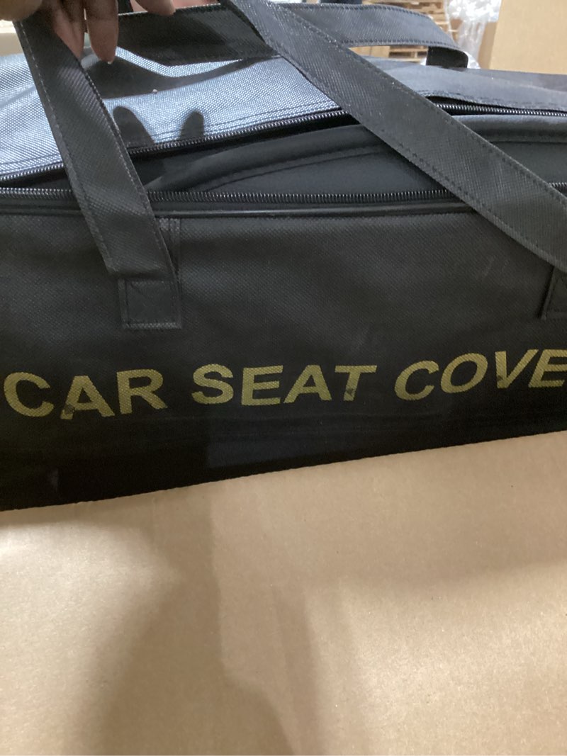 Condition photo showing New/Like New for BDK PolyPro Car Seat Covers Full Set in Charcoal on Black – Front and Rear Split Bench for Cars, Easy to Install Cover Set, Accessories Auto Trucks Van SUV Charcoal Gray