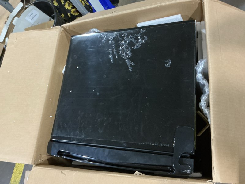 Condition photo showing As Is for newbulig mini fridge with freezer 3.2 cu.ft small refrigerator for office, dorm, small fridge with adjustable thermostat, energy saving, singel door, black black 31.4"*18"*17.5"