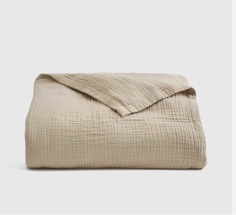 quince organic cotton gauze blanket dune  king /calking 