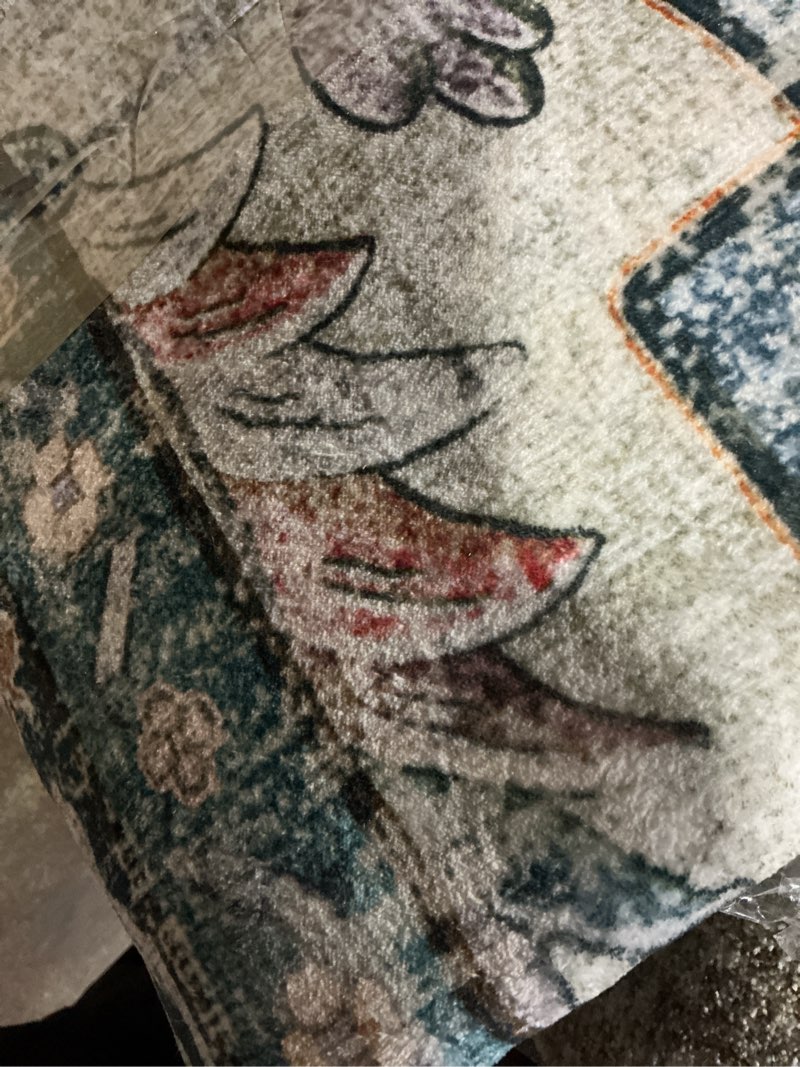 Condition photo showing As Is for similar to stock photo area rugs 9x12 living room - large washable sage green boho rugs for bedroom soft vintage rug ultra-thin farmhouse oriental medallion carpet non slip rug for dining room guest room home decor 9' x 12' (rectangular) green