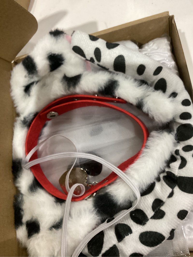 Condition photo showing As Is for 101 Dalmatian Costumes Kids, Girls Shirt Tutu Outfit Ears Headband Socks Accessories for 101st Day Of School