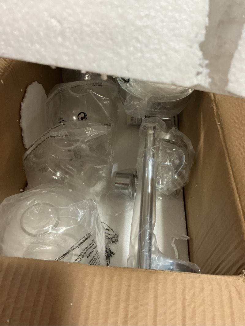 Condition photo showing Good Condition for andy star 4-light bathroom vanity light, chrome wall sconce, anti-rust metal bathroom light with hight-quality clear glass, bath wall lamp for mirror, kitchen, living room, bedroom, hallway, 30.5" chrome 4-light