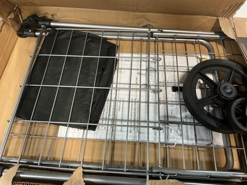 Condition photo showing Good Condition for Wellmax WM99024S Grocery Utility Shopping Cart, Easily Collapsible and Portable to Save Space and Heavy Duty, Light Weight Trolley with Rolling Swivel Wheels Medium