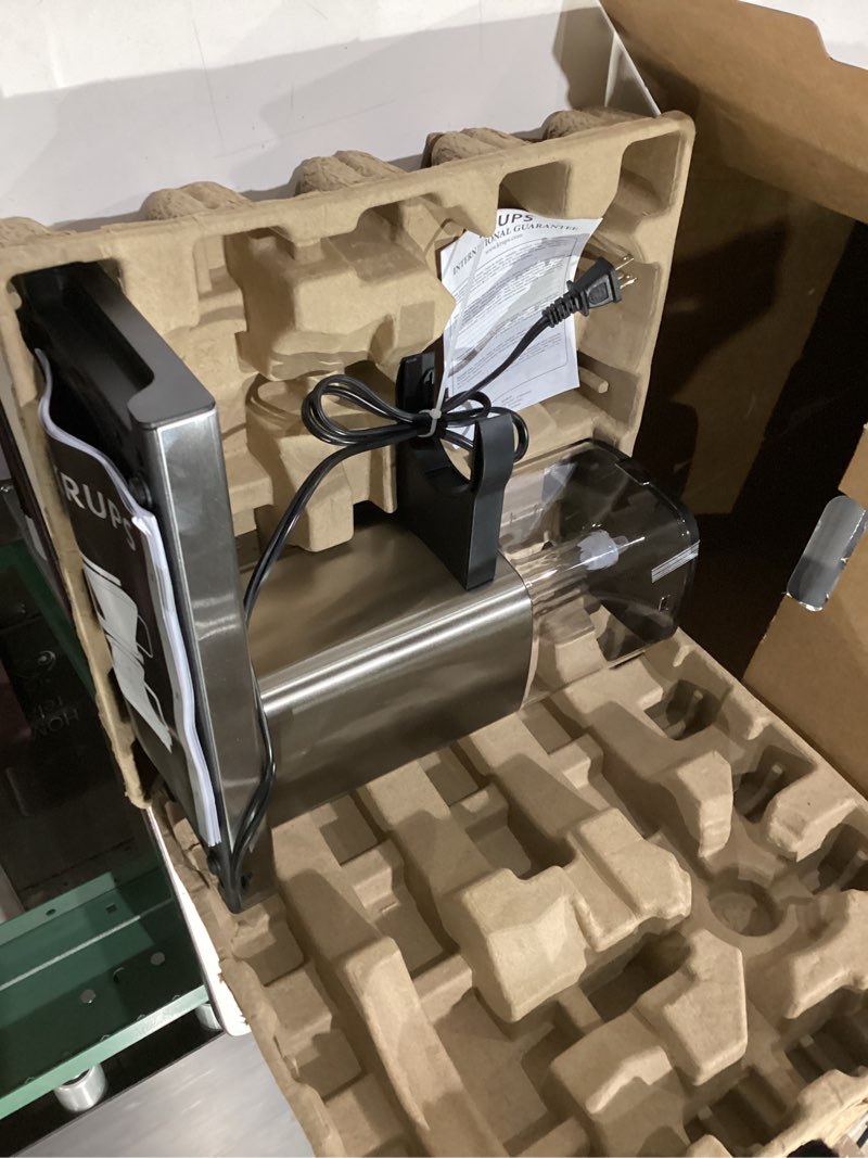 Condition photo showing As Is for krups essential brewer 8 cup drip coffee maker machine, sca-certified, blooming technology, barista-quality, pour over coffee machine, easy to clean, stainless steel design, silver 8-cup automatic pour-over coffee maker