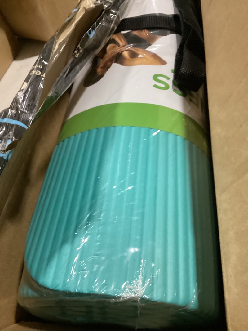 Condition photo showing Good Condition for gaiam yoga mat, pilates & exercise mat, thick 2/5" (10mm) workout mat with easy-cinch carrying strap for home & gym workouts teal 2/5" (10mm)
