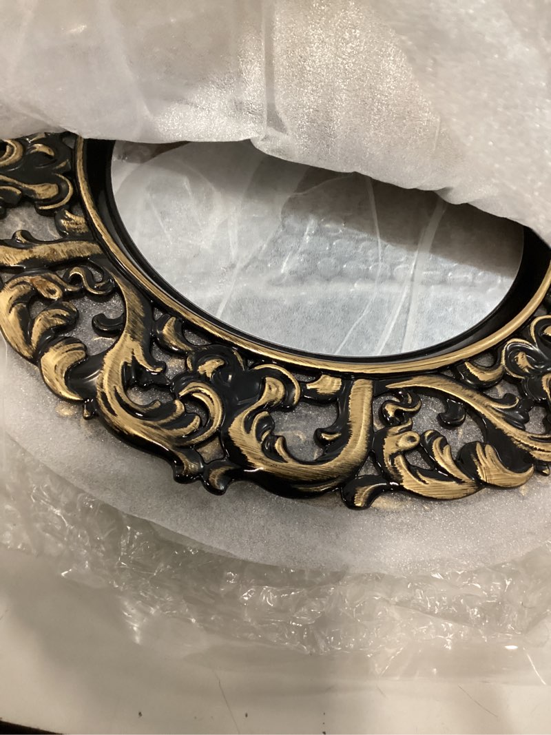Condition photo showing New/Like New for maxdot 5 pcs 13\" baroque mirror charger plates for dinner plates plastic round embossed edge dinner charger for table setting wedding party christmas holiday supplies elegant tabletop (gold) 6 gold