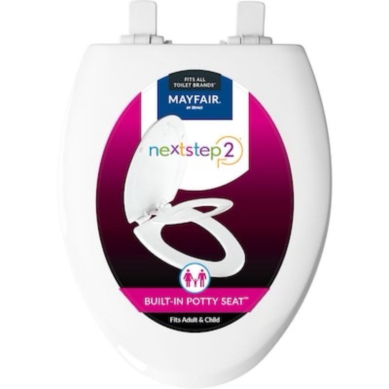 mayfair by bemis nextstep2 wood white elongated soft close toilet seat