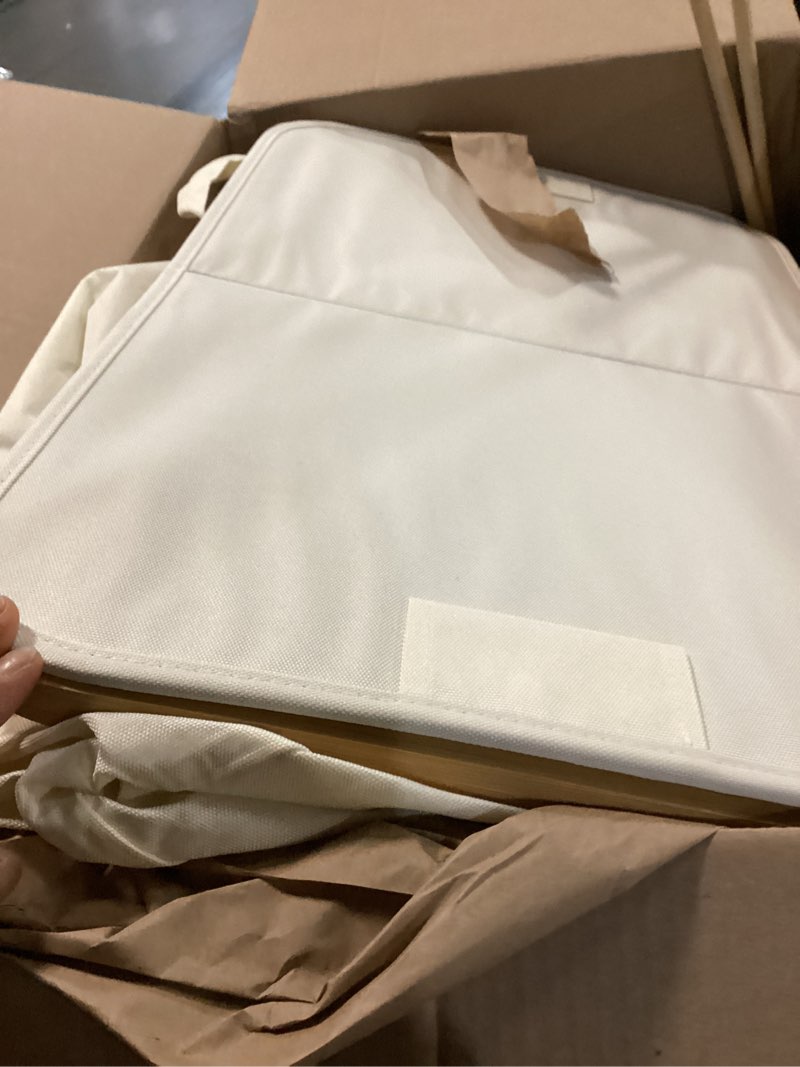 Condition photo showing Good Condition for Lifewit 80L Laundry Basket with Lid, Clothes Hampers for Laundry with Bamboo Handles and A Removable Laundry Bag, Large Foldable Laundry Hamper for Bedroom, Bathroom, Dorm, Laundry Room, Beige Beige 80L