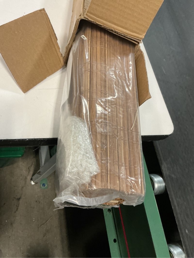 Condition photo showing Good Condition for lazblinds no tools no drill cordless bamboo roman shades, light filtering window treatment, roll up bamboo blinds for window 27'' w x 64'' h, tuscan b tuscan b 27'' w x 64'' h