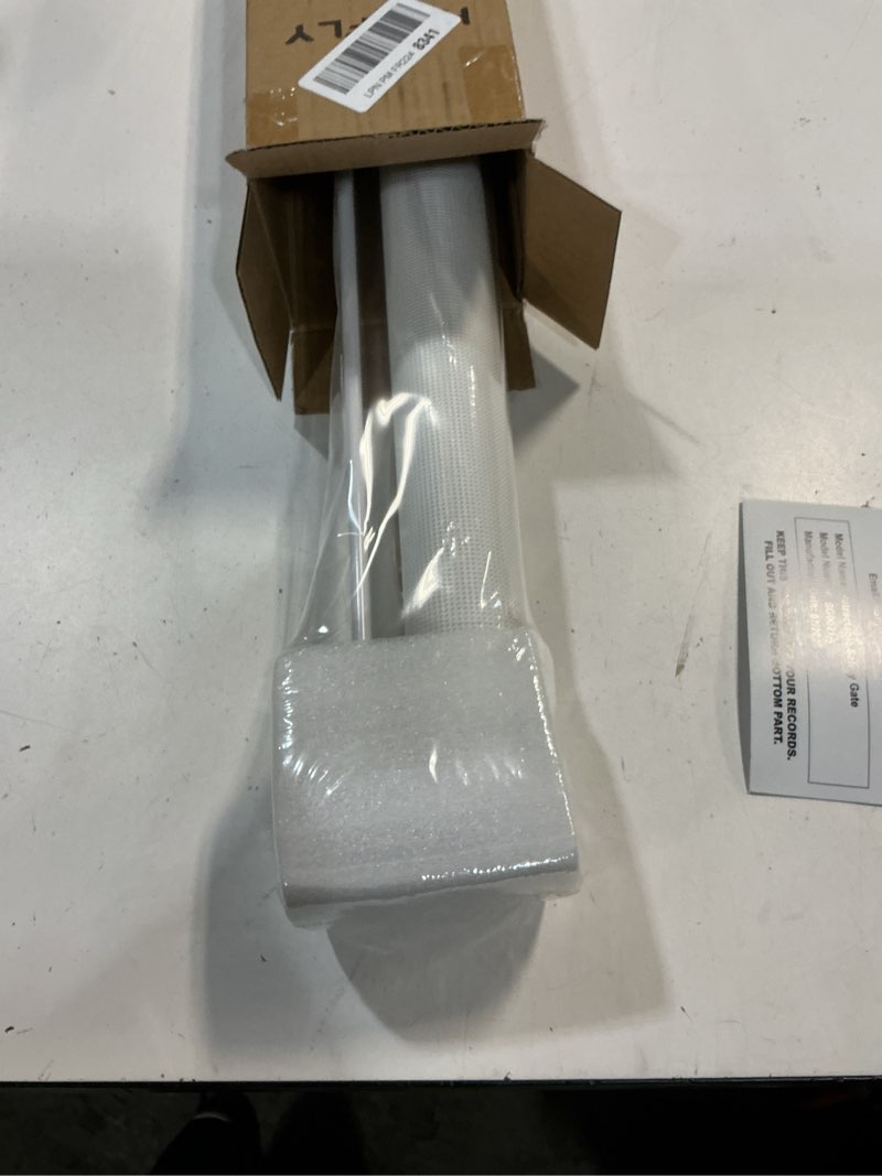 Condition photo showing New/Like New for Huafly 71 Inch Retractable Baby Gates, no Drilling Baby Gates for Large Openings, Child Gates, Safety Gates, Extra Long Dog Gates on Doorways, Stairs, Outdoor, Indoor (White, 71 Inch) White 71 Inch