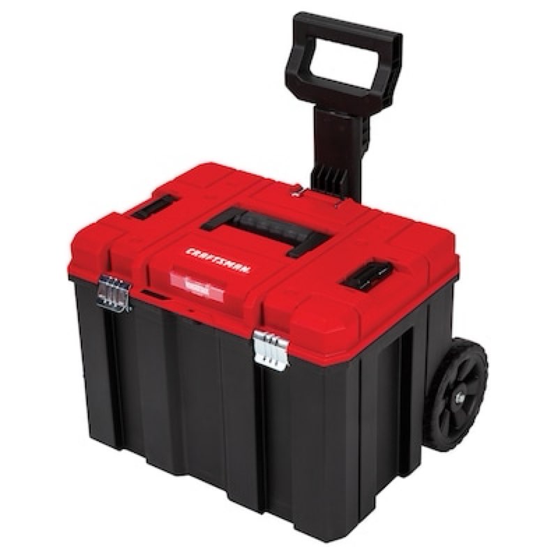craftsman versastack 20-in w x 39.0-in h x 17.0-in d red and black plastic rolling tool box
