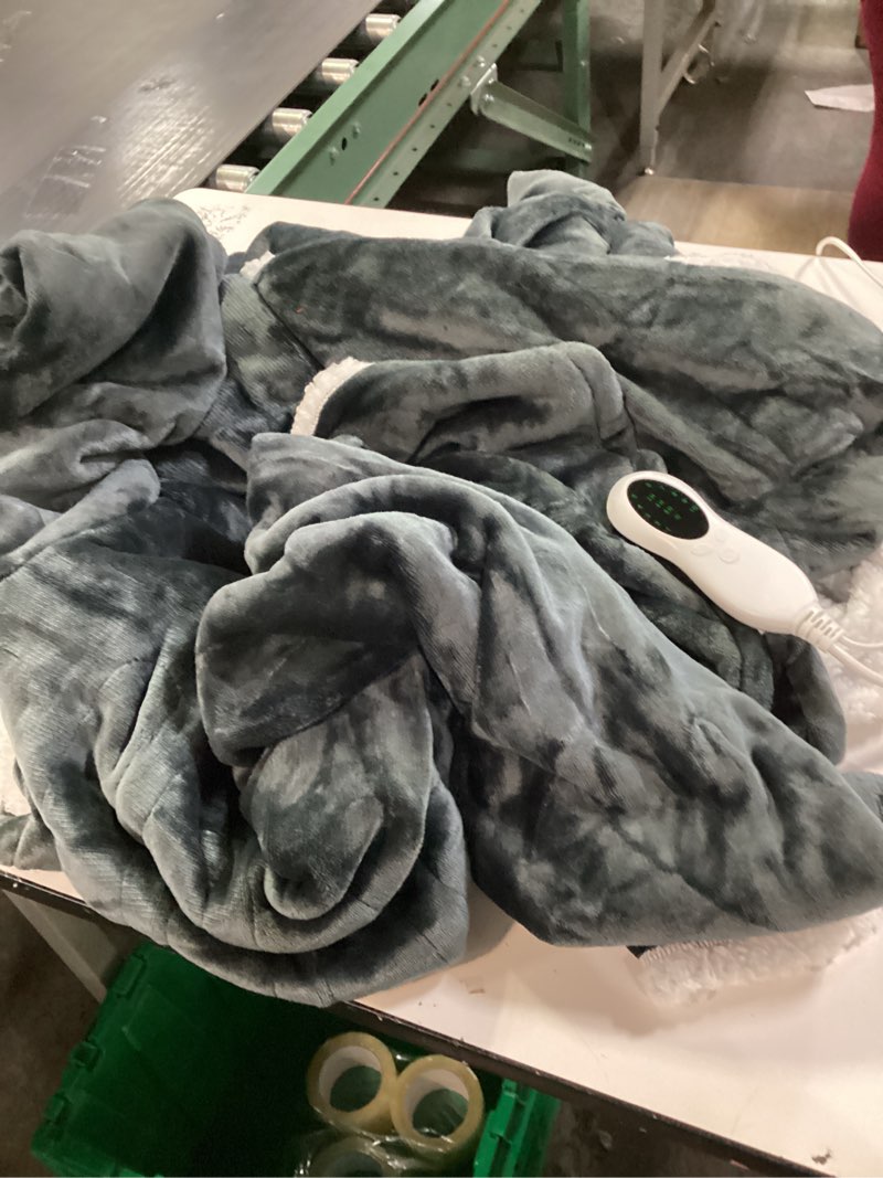 Condition photo showing Good Condition for Wearable Electric Blankets, Heated Snuggle Blanket, 70"*50" Flannel Sherpa Electric Heating Throw Blanket with Hood, Sleeves, Foot Pocket, 10 Heating 3 Timer Settings for Women Men
