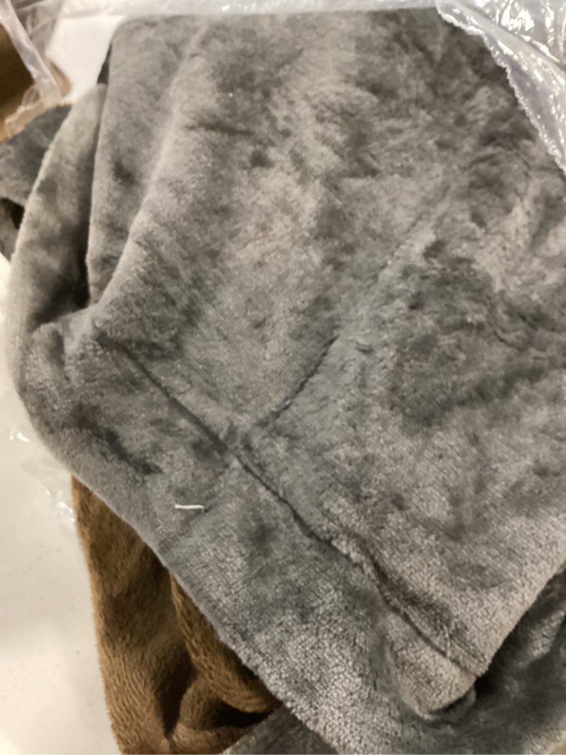Condition photo showing As Is for Heated Blanket Electric Blanket Dual Control Flannel Heating Blanket with 12 Heat Levels 12H Timer Auto Shut-Off Overheat Protection Soft & Cozy Machine Washable (Amber Brown (Queen 84\"x90\") blanket only no controls