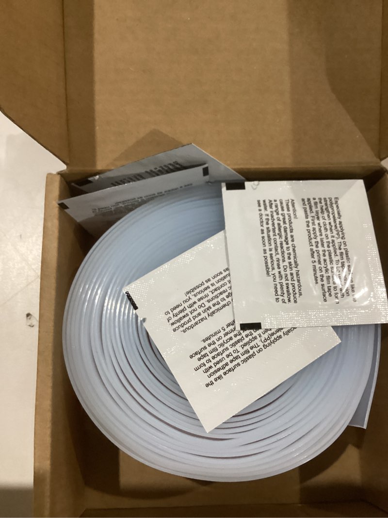 Condition photo showing Good Condition for weather stripping door seal 20ft, 2 inch silicone draft stopper for bottom of door - waterproof gap seal for shower door, sliding glass door, indoor & outdoor use 20ft (2" w x 0.04 "t) clear