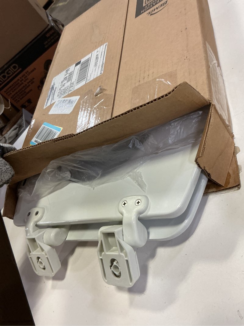 Condition photo showing Good Condition for Mayfair Linden Slow Close Toilet Seat, Non Slip Heavy Duty Wood, Easy Install, Elongated, White Elongated Traditional Hinge