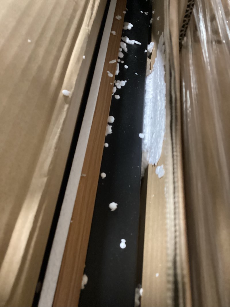 Condition photo showing New/Like New for Need Small Desk, 39.4 inches Sturdy Writing Desk for Small Spaces, Teens Computer Desks Study Table Laptop Home Ofice, Black Metal Frame, Teak Teak & Black 39.4 inches