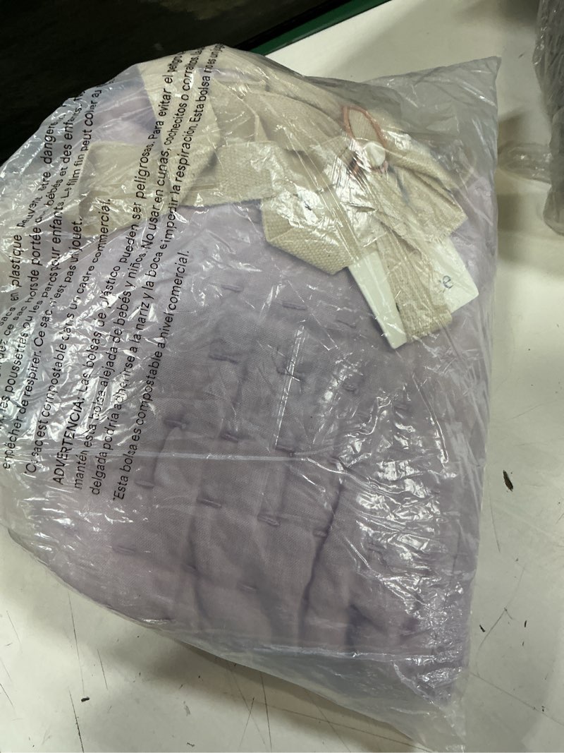 Condition photo showing New/Like New for european linen cotton stitch quilted euro sham, euro, orchid
