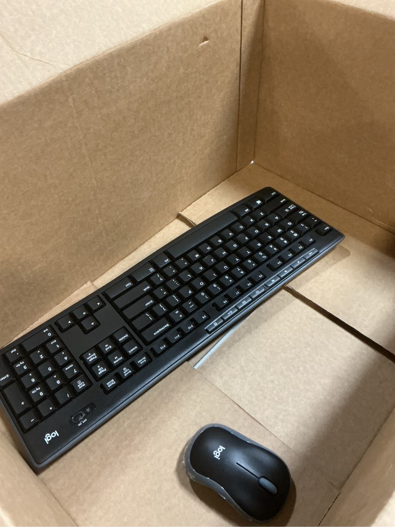 Condition photo showing As Is for Logitech MK270 Wireless Keyboard and Mouse Combo for Windows, 2.4 GHz, 8 Multimedia Keys, PC, Laptop, Wireless Keyboard Compact Mouse Combo - Black Black 1 Pack Combo