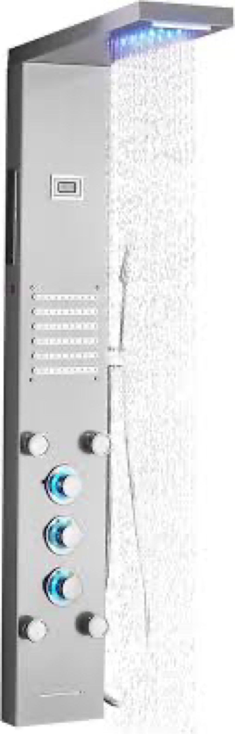 FORIOUS 55'' Shower Panel Tower System - 6-in-1 Shower Tower with LED, Rainfall, Waterfall Shower, H