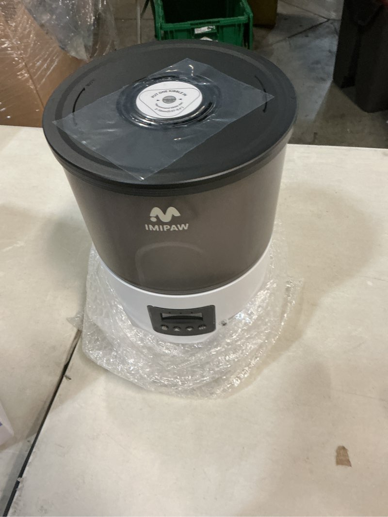 Condition photo showing Good Condition for imipaw automatic cat feeders, timed cat dry food dispenser with desiccant bag, dual power supply, programmable portion size, 6 meals, 20 portions per day, auto pet feeder for cats and small dog, white 3l white