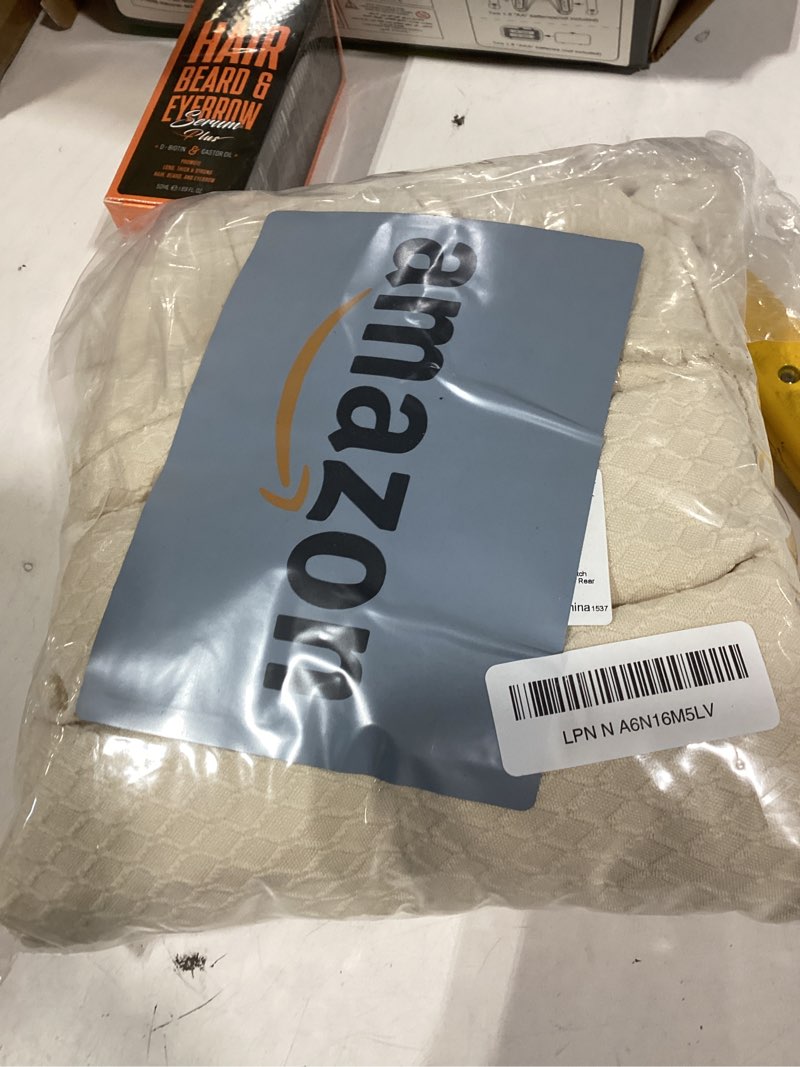 Condition photo showing New/Like New for smiry waterproof seat covers for dining room chairs set of 4, stretch jacquard removable washable chair seat slipcovers protector, no rear covers, beige set of 4 beige