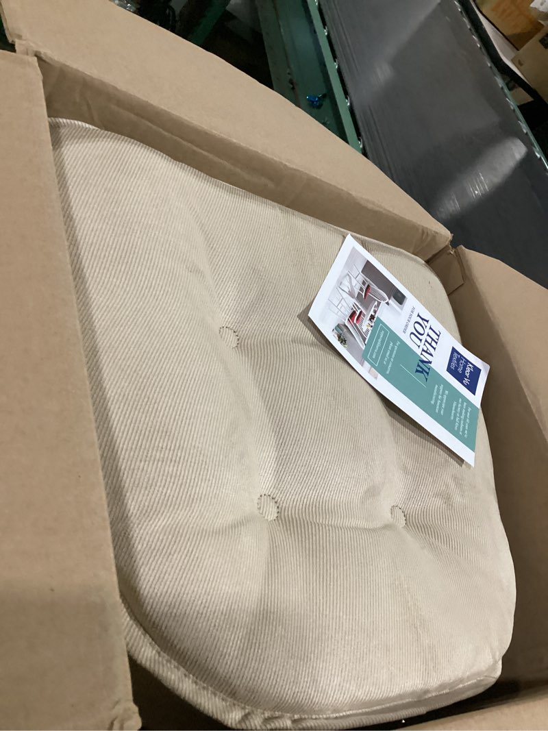 Condition photo showing New/Like New for klear vu omega non-slip chair cushions, assembled in usa, u-shaped skid-proof seat pads for dining room, kitchen, office, 15"x16" 4 pack linear stone 4 count linear stone 4 pack
