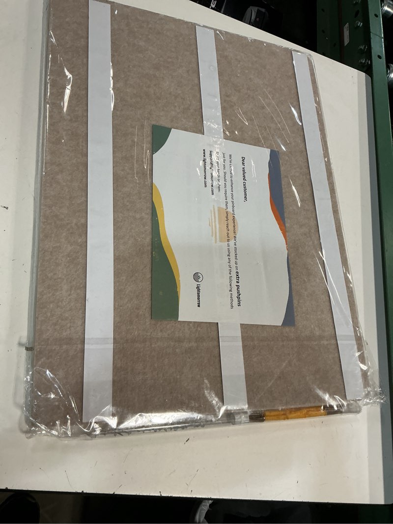 Condition photo showing New/Like New for Bulletin Board, 36 x 24 inches Felt Board - Decorative Pin Board, Cork Board Alternative for Wall, 3' x 2' Foldable Self-Adhesive Vision Board Prayer Board with 20 Pushpins - Beige Brown Beige Brown 36×24 inches