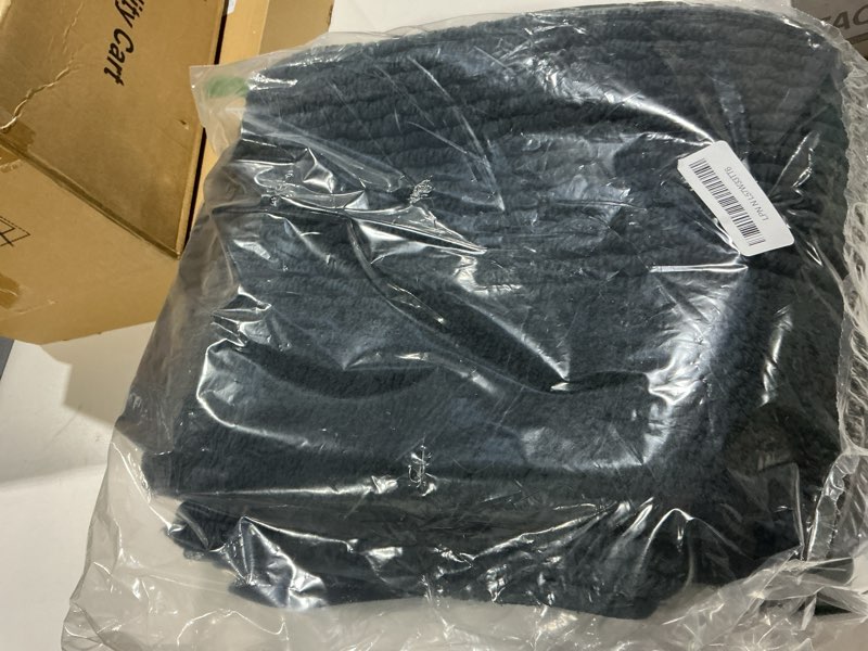 Condition photo showing Good Condition for Madison Park Splendor Reversible 100% Cotton Tufted Bathroom Rug-3000 GSM Hotel Quality Luxurious Plush Medium Pile Bath Mat Absorbent, Quick Dry, Shower Room Décor, 24x60 Black Black 2' x 5' (Rectangular)