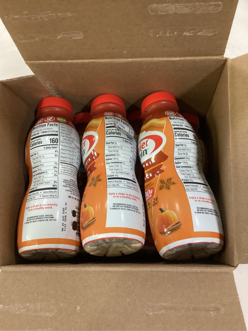 Condition photo showing New/Like New for (By 30-aug-2025)Premier Protein Shake, Limited Edition, Pumpkin Spice, 30g Protein, No Added Sugar, 24 Vitamins & Minerals to Support Immune Health, 11.5 fl oz, 12 Pack