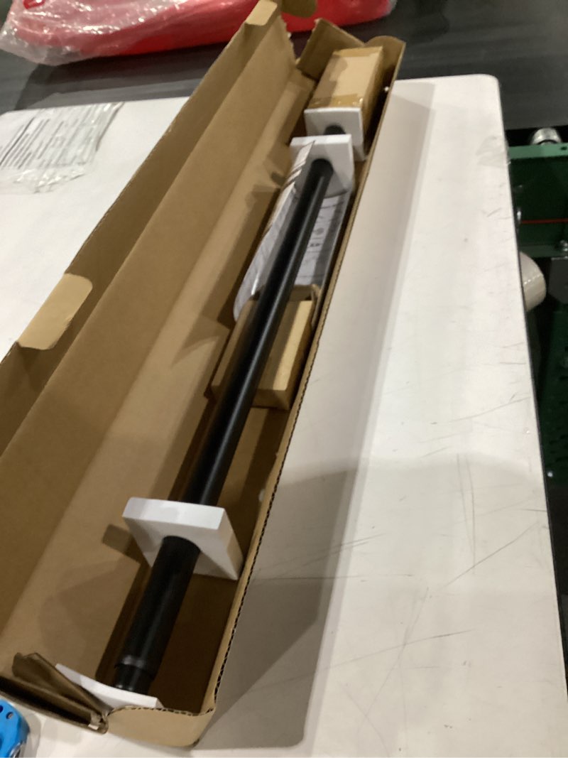 Condition photo showing New/Like New for black curtain rods for 28 to 48 inch - adjustable 1 inch thicken curtain rods,decorative drapery single window rods with imitation wood grain finials