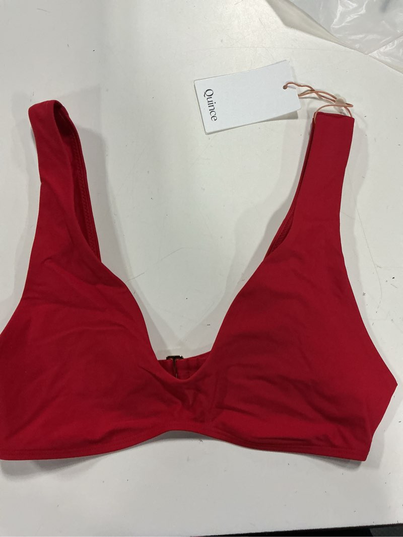 Condition photo showing New/Like New for italian plunge bikini top, l, cherry