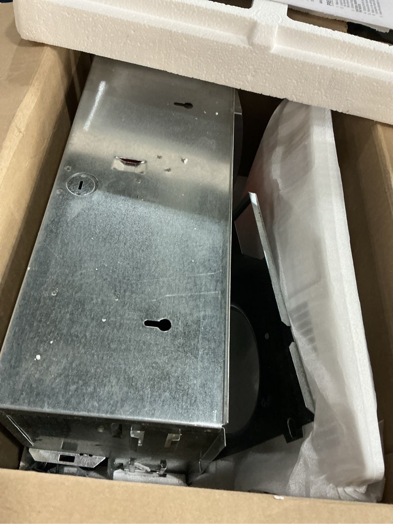 Condition photo showing As Is for broan-nutone bathroom exhaust fan with heater quiet 1.5 sones, 80 cfm and 3-level cct lighting, powerful ventilation and warm comfort for any bathroom